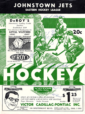Johnstown Jets Program 1956-57 Eastern Hockey League EHL