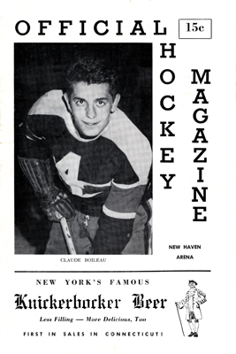 New Haven Blades Program 1954-55 Eastern Hockey League EHL
