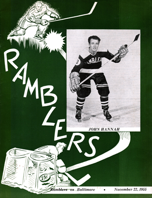 Philadelphia Ramblers Program 1955-56 John Hannah - Click to Enlarge
