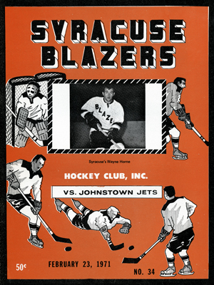 Syracuse Blazers Program 1970-71 Eastern Hockey League EHL