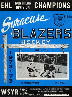 Syracuse Blazers Program 1972-73 Eastern Hockey League EHL