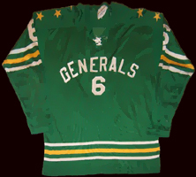 Eastern Hockey League  - Greensboro Generals Jersey - Sans Serif Font