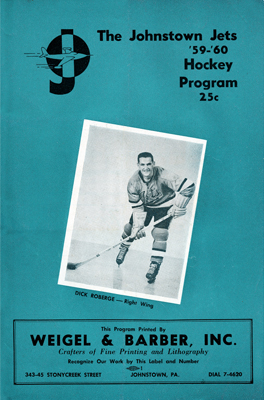 Johnstown Jets Program 1959-60 Eastern Hockey League EHL