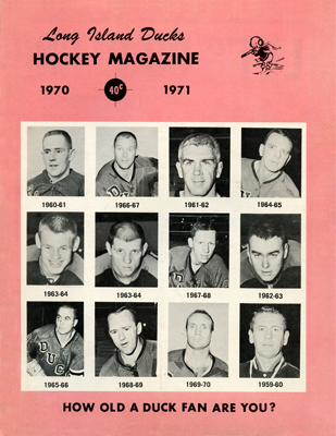 Long Island Ducks Program 1970-71 Eastern Hockey League