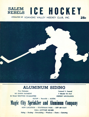 Salem Rebels Program 1968-69 Eastern Hockey League EHL