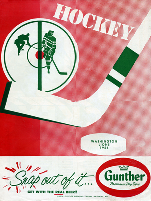 Washington Lions Program 1956-57 Eastern Hockey League